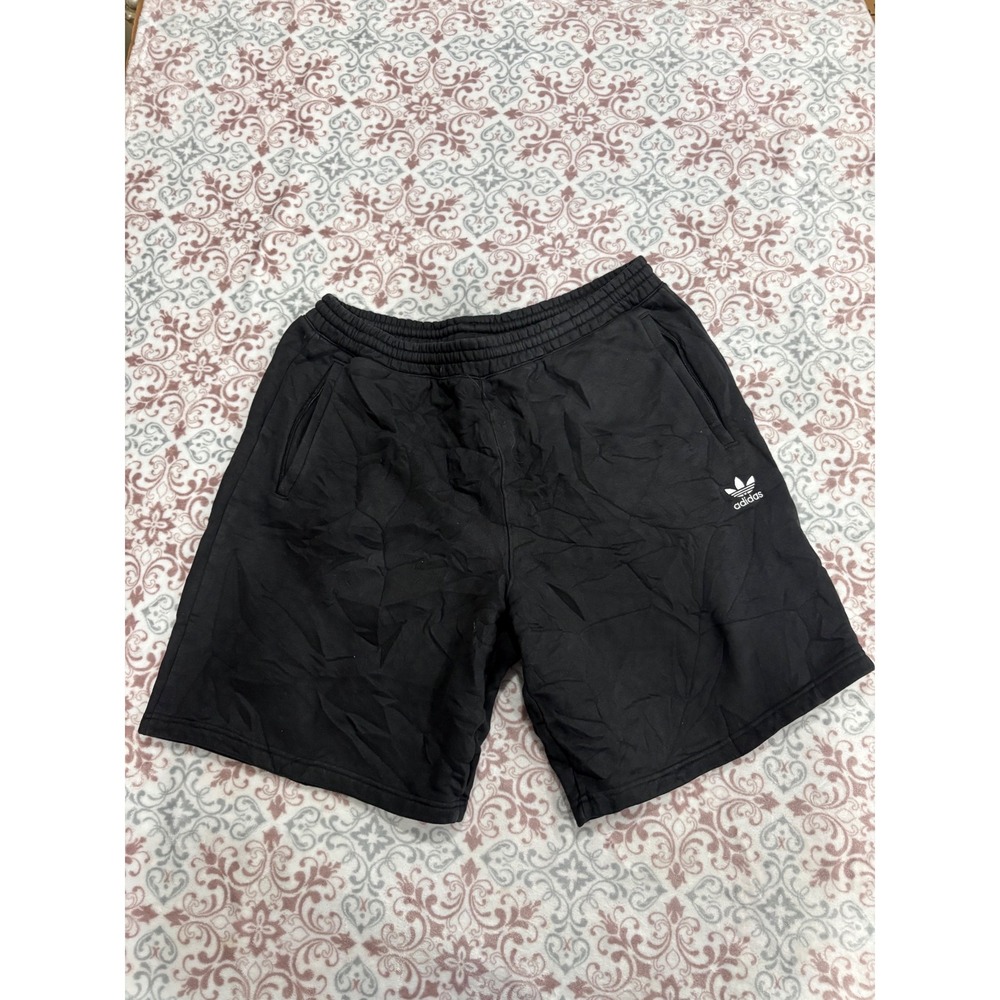 Adidas Originals Adicolor Essentials Trace Shorts Mens XL Black Fleece Zip Pocke